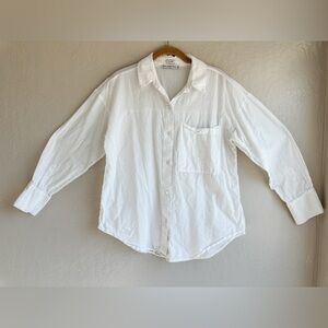 Abercrombie & Fitch White Cotton Button-Up Blouse Top Women’s- Size Small